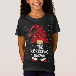 The Ice SkatingGnome Buffalo Plaid Christmas Match T-Shirt