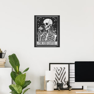 The Iced Coffee Skeleton Halloween Coffee Lover Poster