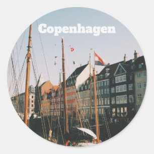 The iconic Nyhavn, Copenhagen, Denmark Classic Round Sticker