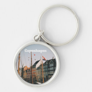 The iconic Nyhavn, Copenhagen, Denmark Key Ring