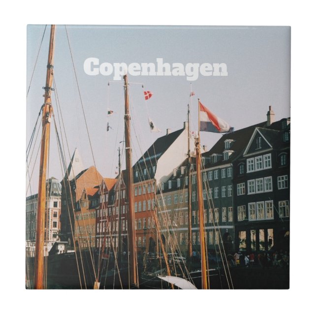 The iconic Nyhavn, Copenhagen, Denmark Tile (Front)
