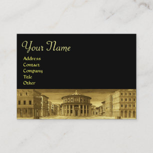 THE IDEAL CITY,gold metallic paper Business Card