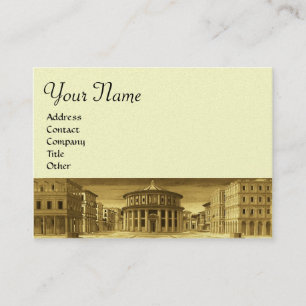 THE IDEAL CITY,gold metallic paper Business Card