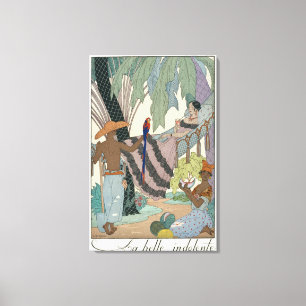 The idle beauty (pochoir print) canvas print