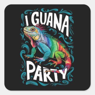 The iguana PARTY Square Sticker