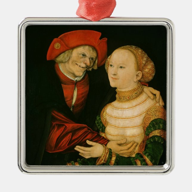 The Ill-Matched Couple Metal Tree Decoration (Front)