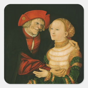 The Ill-Matched Couple Square Sticker