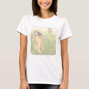 The illustration of a barefoot woman running after T-Shirt