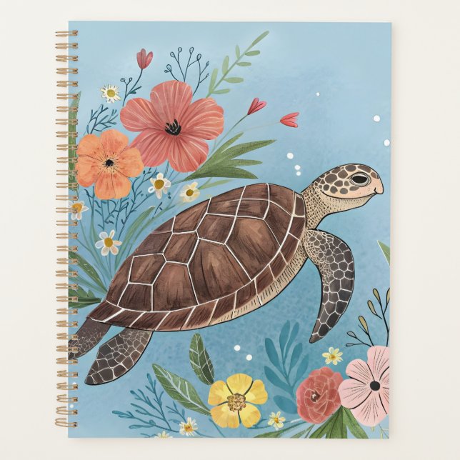 The illustration of a sea turtle planner (Front)