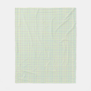 The image shows a two-sided fabric swatch fleece blanket