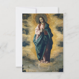 The Immaculate Conception by Zurbarán Holy Card