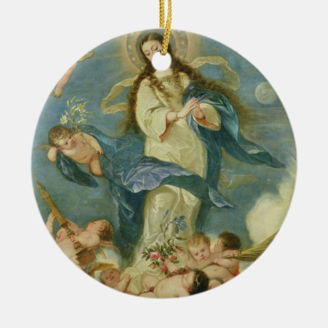 The Immaculate Conception Ceramic Tree Decoration (Front)