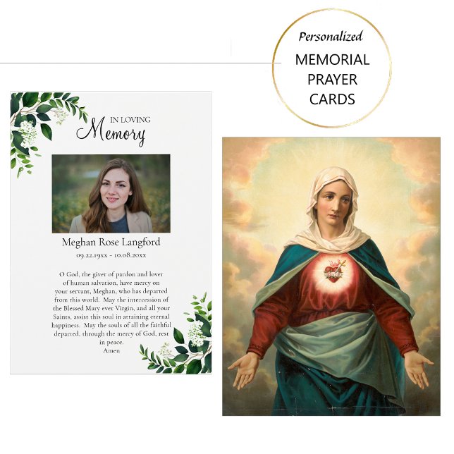 The Immaculate Heart of Mary Funeral Prayer Card (Creator Uploaded)