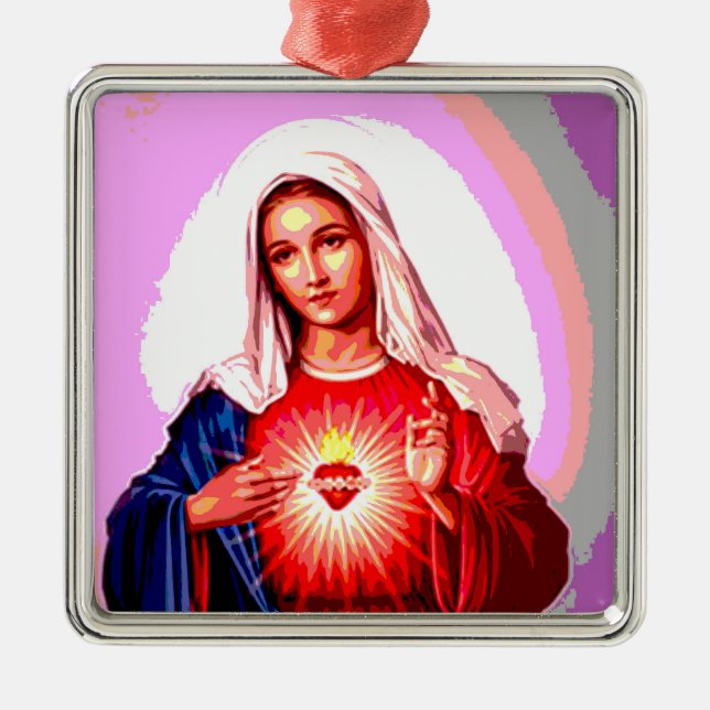 The Immaculate Heart of Virgin Mary Metal Tree Decoration (Front)
