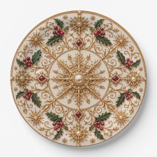 The Imperial Winter Mandala Paper Plate (Front)