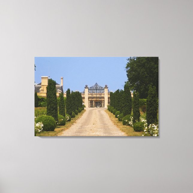 The imposing entrance to Chateau Haut Sarpe, the Canvas Print (Front)