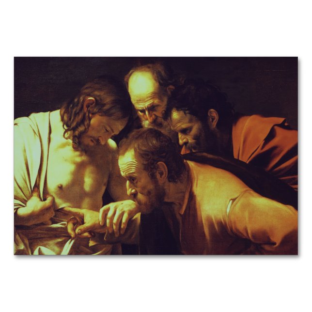 The Incredulity of Saint Thomas by Caravaggio Table Number (Front)