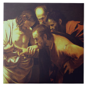 The Incredulity of Saint Thomas by Caravaggio Tile