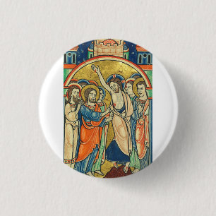 The Incredulity of St Thomas from Psalter  3 Cm Round Badge
