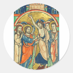 The Incredulity of St Thomas from Psalter Classic Round Sticker