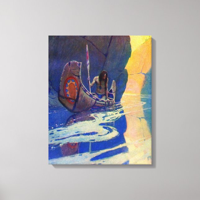 The Indian In His Solitude NC Wyeth 1907  Canvas Print (Front)