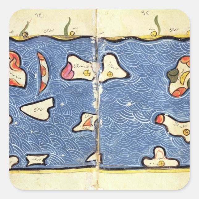 The Indian Ocean, from an atlas Square Sticker (Front)