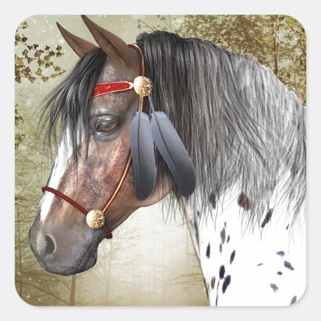 The Indian Pony Square Sticker (Front)