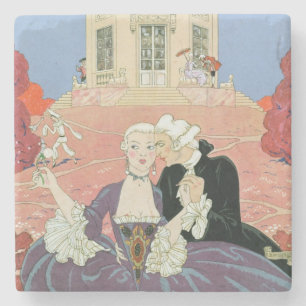 The Indolents,  illustration for 'Fetes Galantes' Stone Coaster