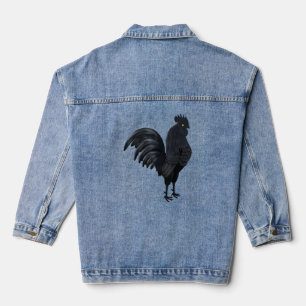 The Indonesian Ayam Cemani (Black Rooster Black Ch Denim Jacket