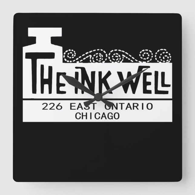 The Ink Well Nightclub, Chicago, IL Square Wall Clock (Front)