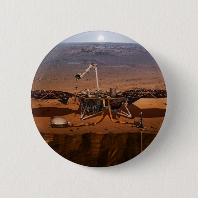 The Insight Lander 6 Cm Round Badge (Front)