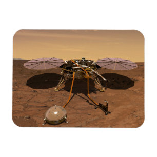 The Insight Lander Operating On Surface Of Mars. Magnet