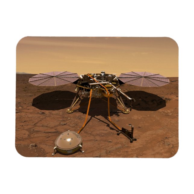 The Insight Lander Operating On Surface Of Mars. Magnet (Horizontal)