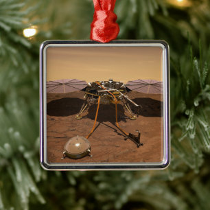 The Insight Lander Operating On Surface Of Mars. Metal Tree Decoration