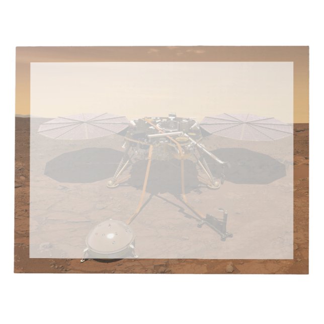 The Insight Lander Operating On Surface Of Mars. Notepad (Front)