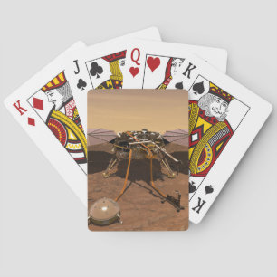 The Insight Lander Operating On Surface Of Mars. Playing Cards