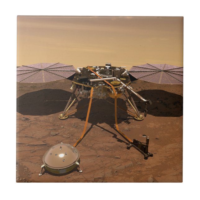 The Insight Lander Operating On Surface Of Mars. Tile (Front)
