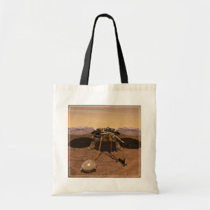 The Insight Lander Operating On Surface Of Mars. Tote Bag