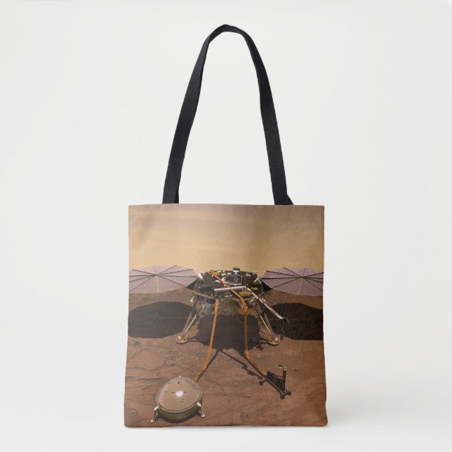 The Insight Lander Operating On Surface Of Mars. Tote Bag (Front)