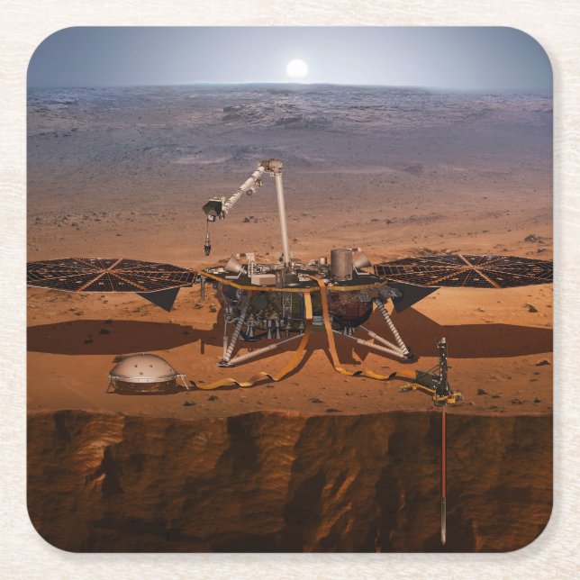 The Insight Lander Square Paper Coaster (Front)