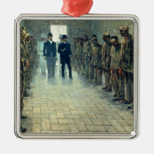 The Inspection (oil on canvas) Metal Tree Decoration