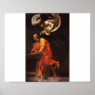 The Inspiration of Saint Matthew, Caravaggio Poster