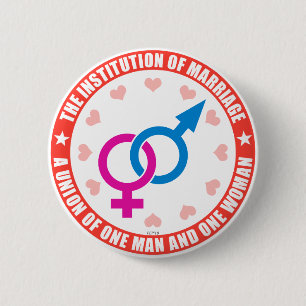 The Institution of Marriage 6 Cm Round Badge