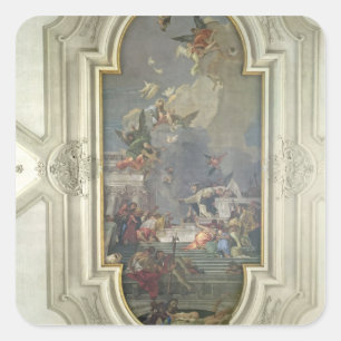 The Institution of the Rosary by St. Dominic (fres Square Sticker