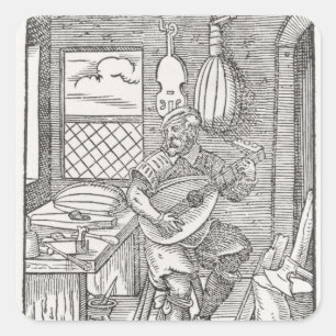 The Instrument Maker's Workshop, c.1570 Square Sticker
