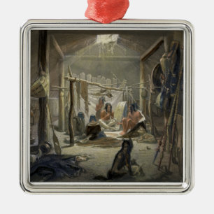 The Interior of a Hut of a Mandan Chief, plate 19 Metal Tree Decoration