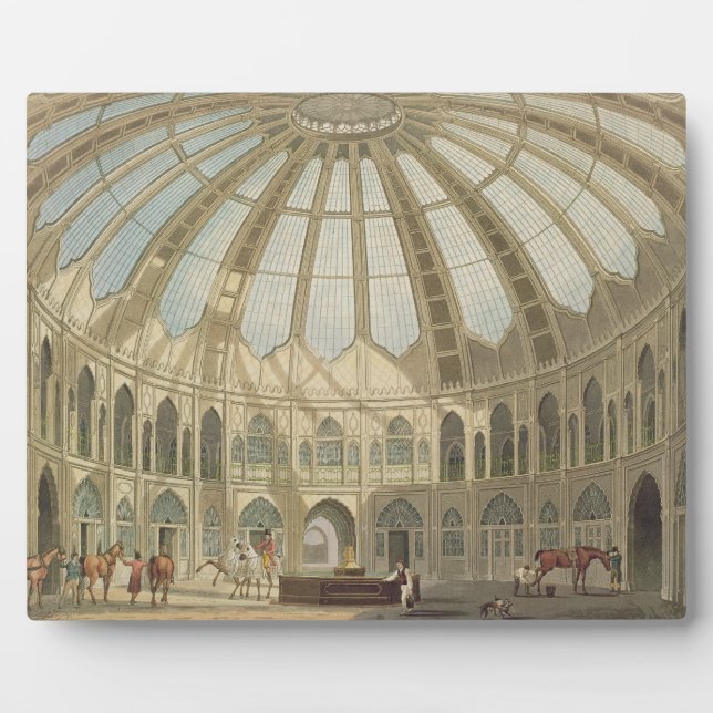 The Interior of the Stables, from 'Views of The Ro Plaque (Front)