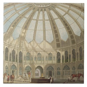 The Interior of the Stables, from 'Views of The Ro Tile