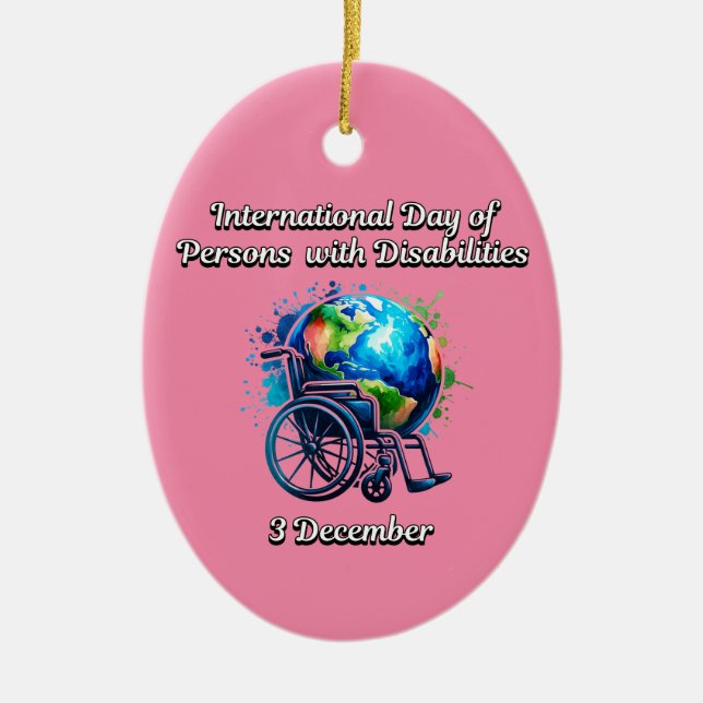 The International Day of Persons with Disabilities Ceramic Tree Decoration (Front)