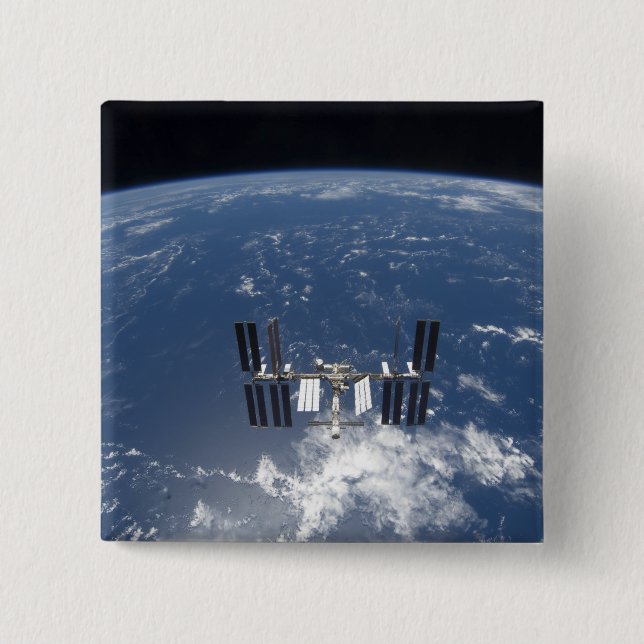 The International Space Station 14 15 Cm Square Badge (Front)